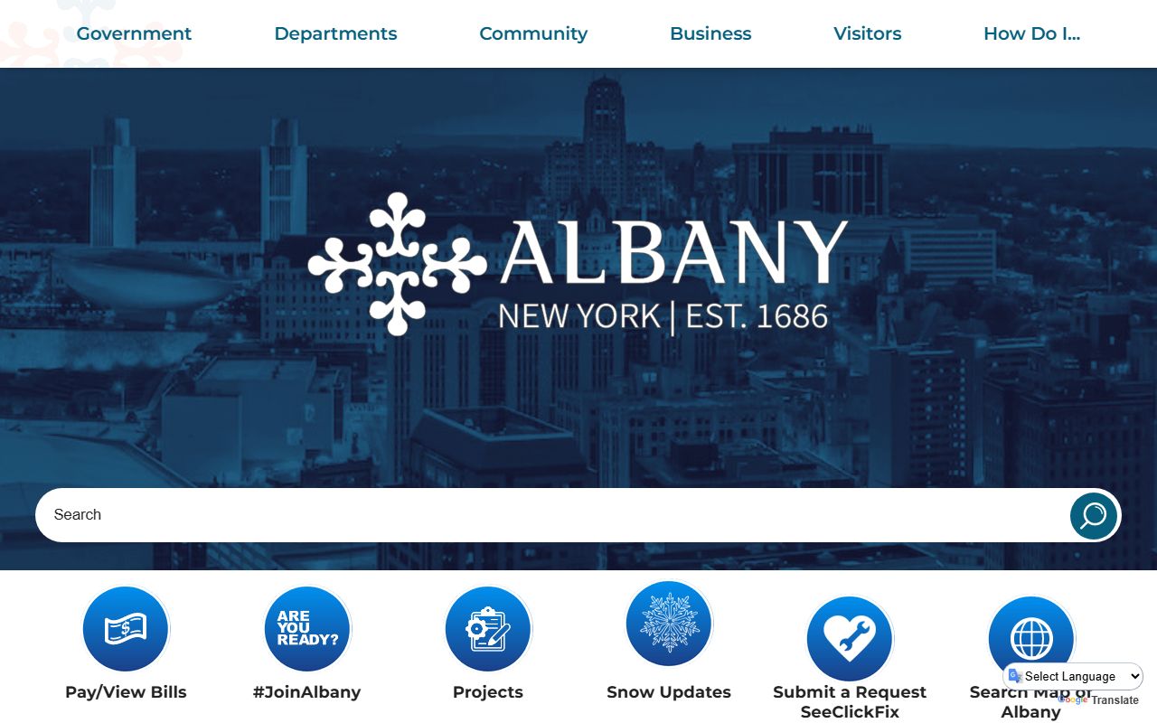 City of Albany Official Website for New York birth records