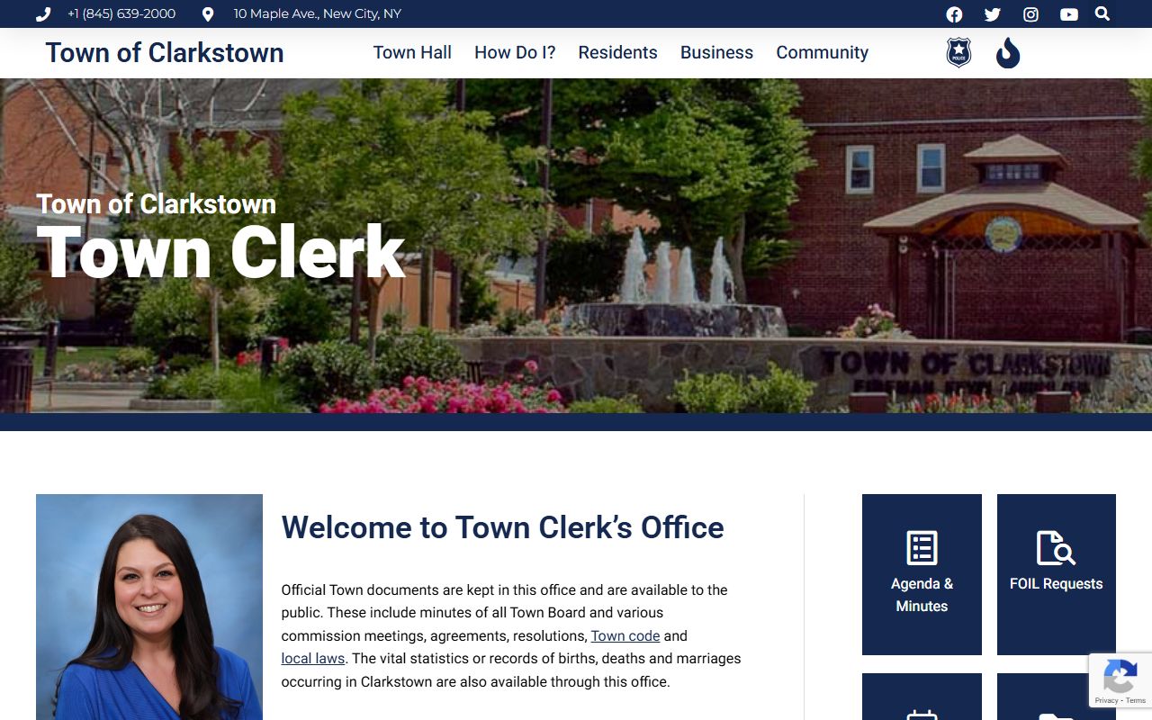 Clarkstown Town Clerk for New York birth records