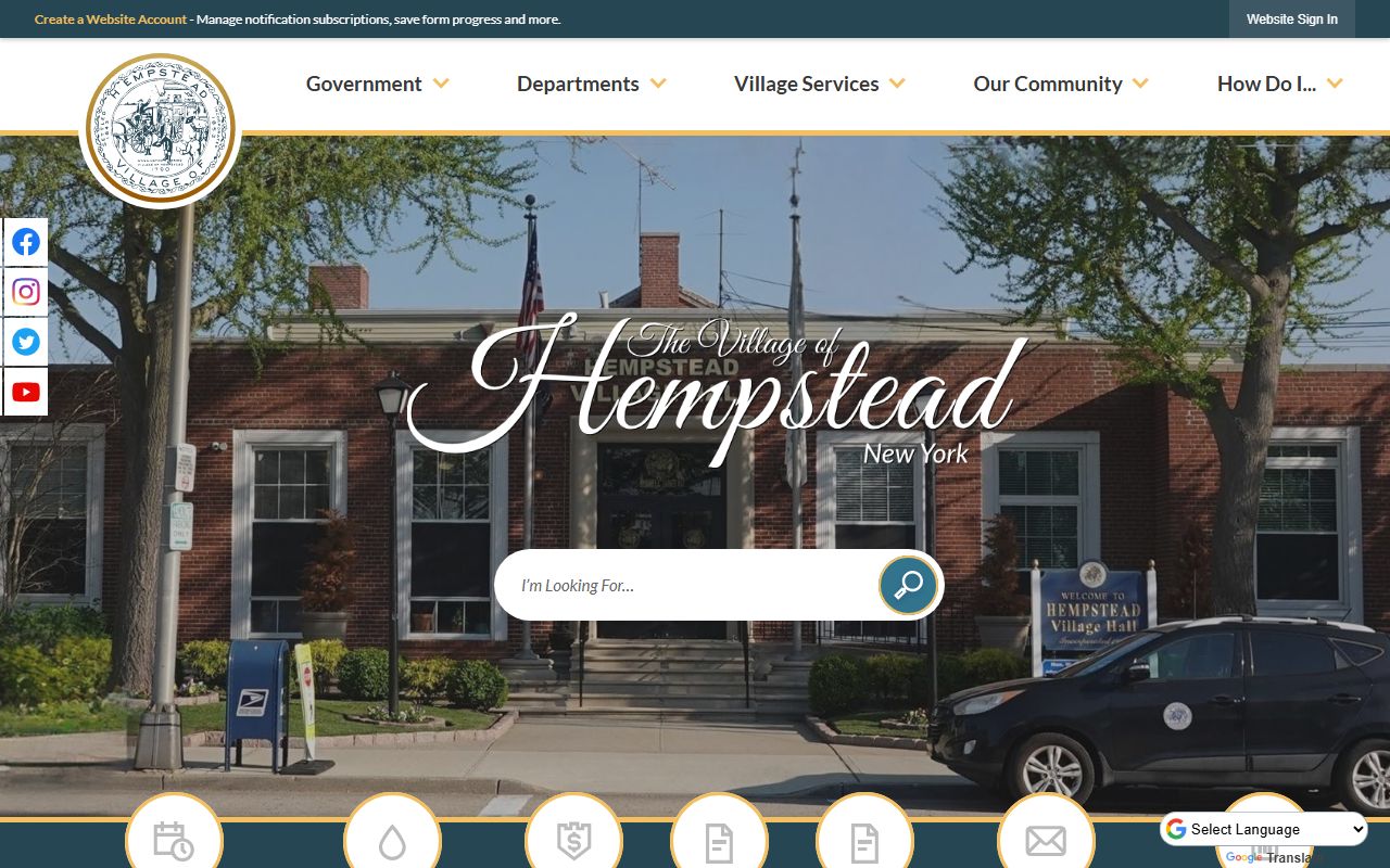 Village of Hempstead Official Website for New York birth records