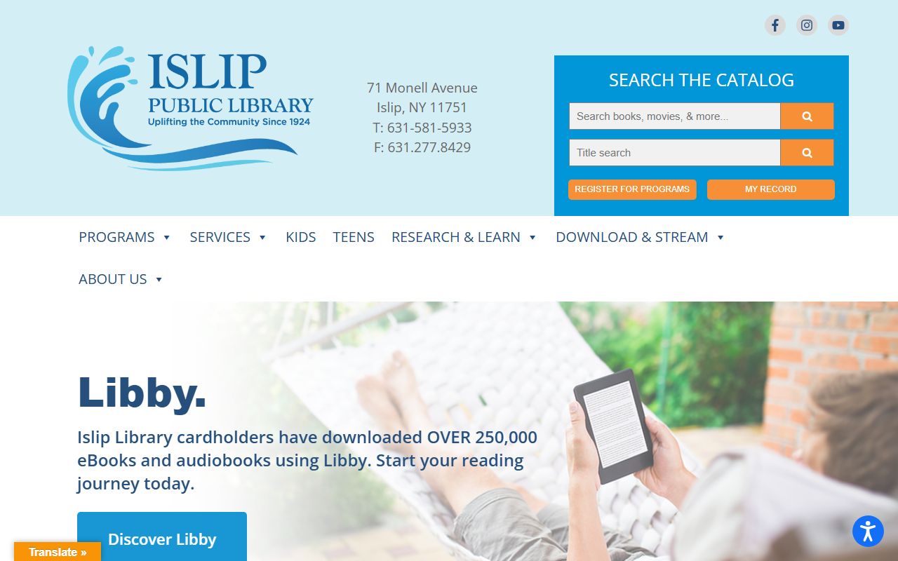 Islip Public Library for New York birth records