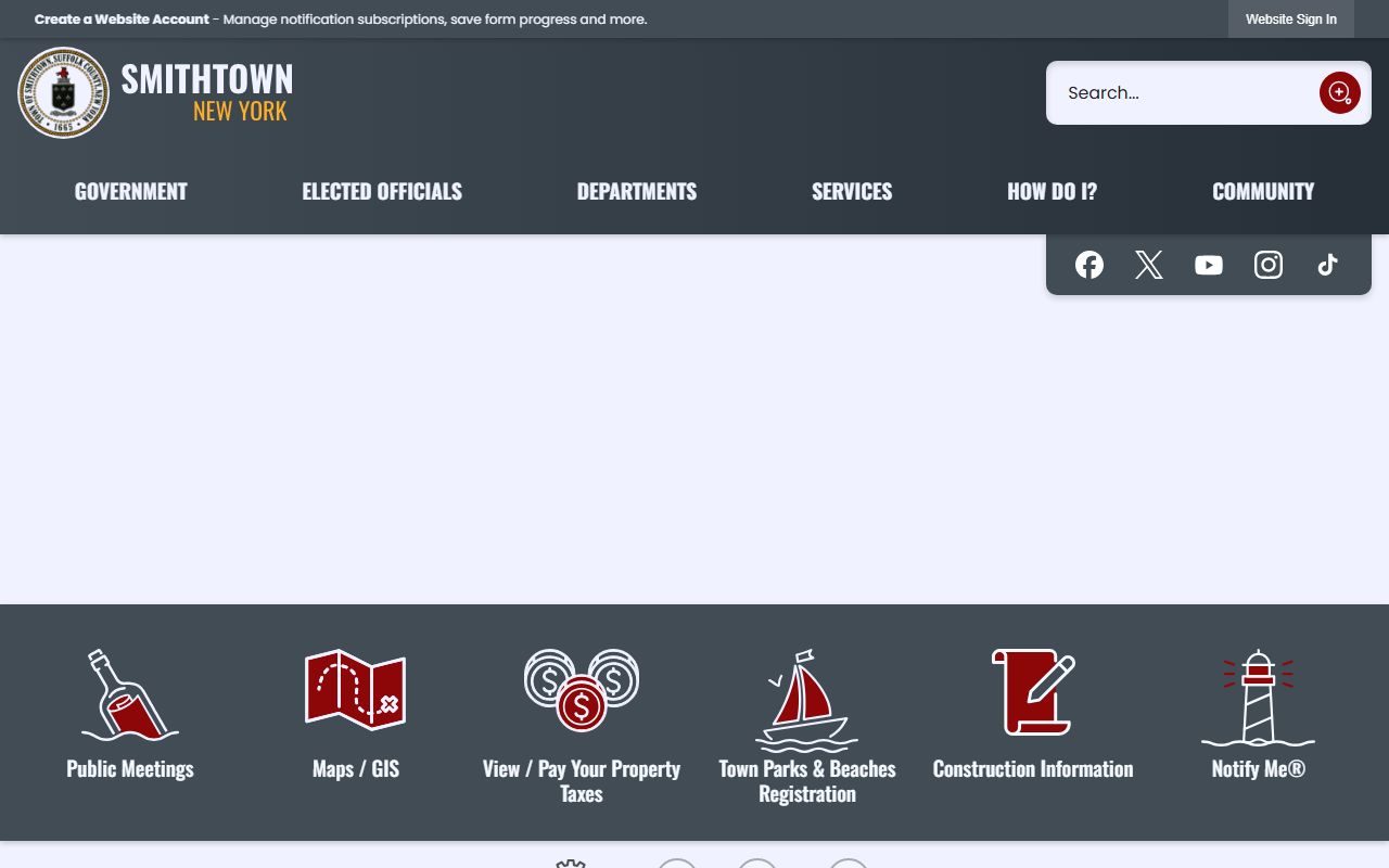 Town of Smithtown Official Website for New York birth records