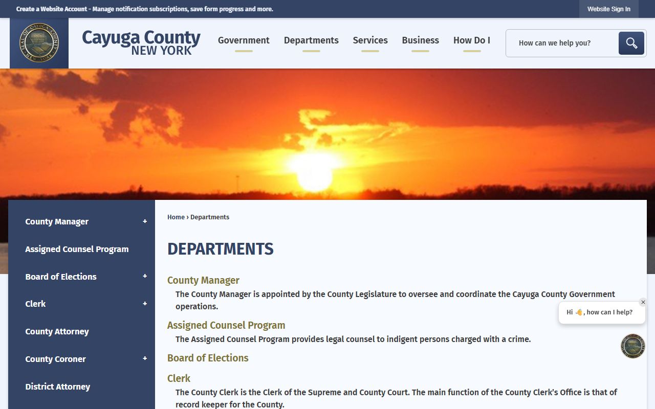 Cayuga County Health Department for New York birth records