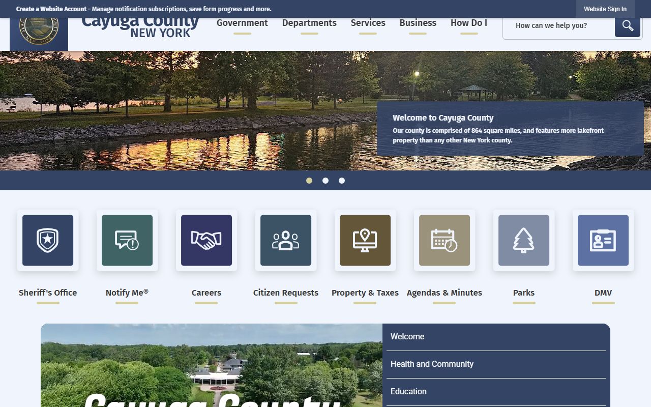 Cayuga County Official Website for New York birth records
