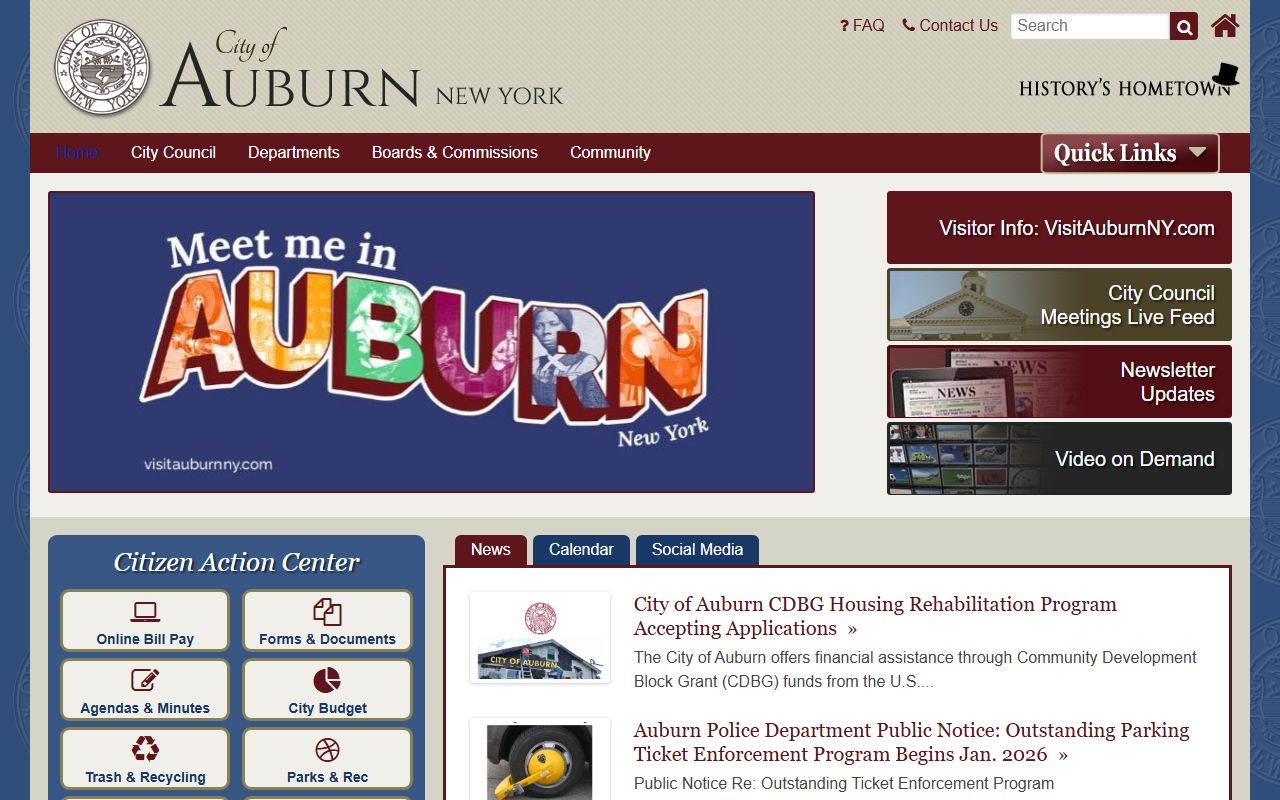 City of Auburn City Clerk Vital Records for New York birth records