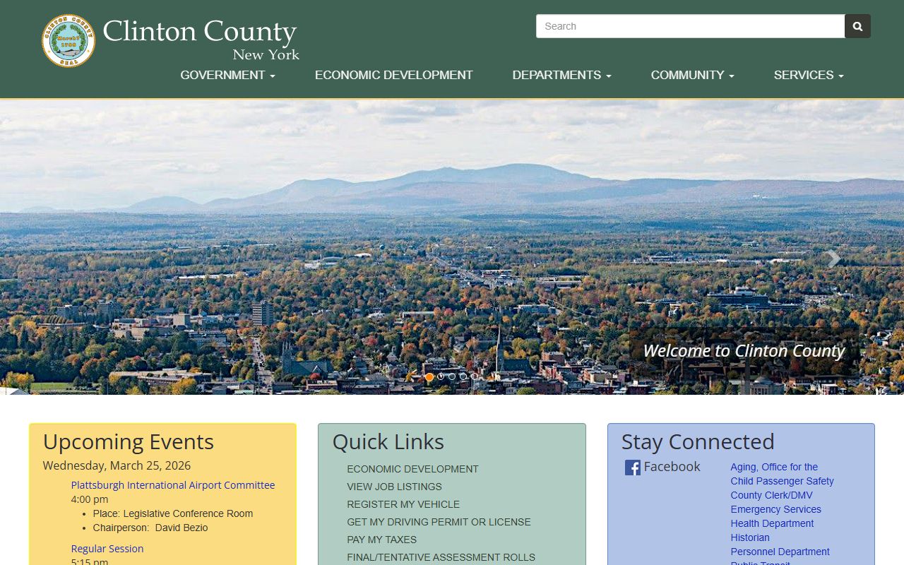 Clinton County Official Website for New York birth records