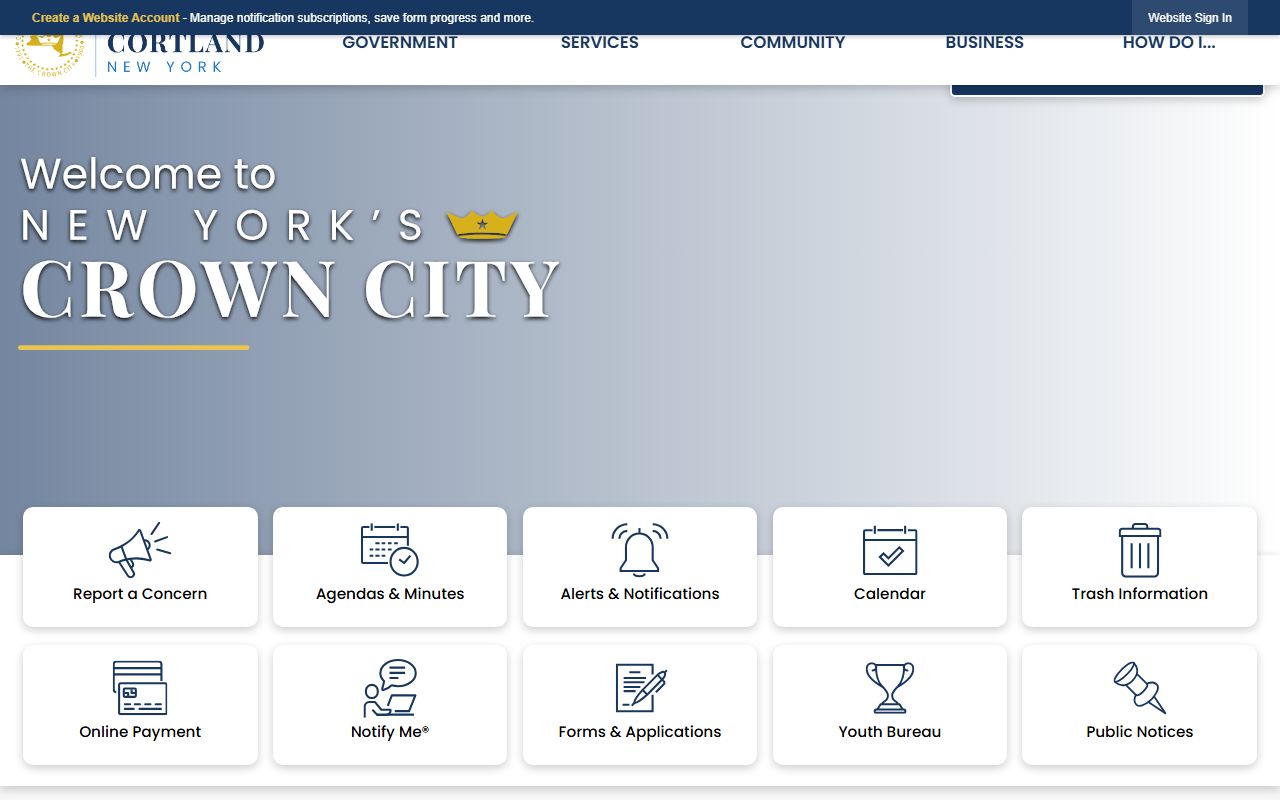 City of Cortland Vital Records for New York birth records