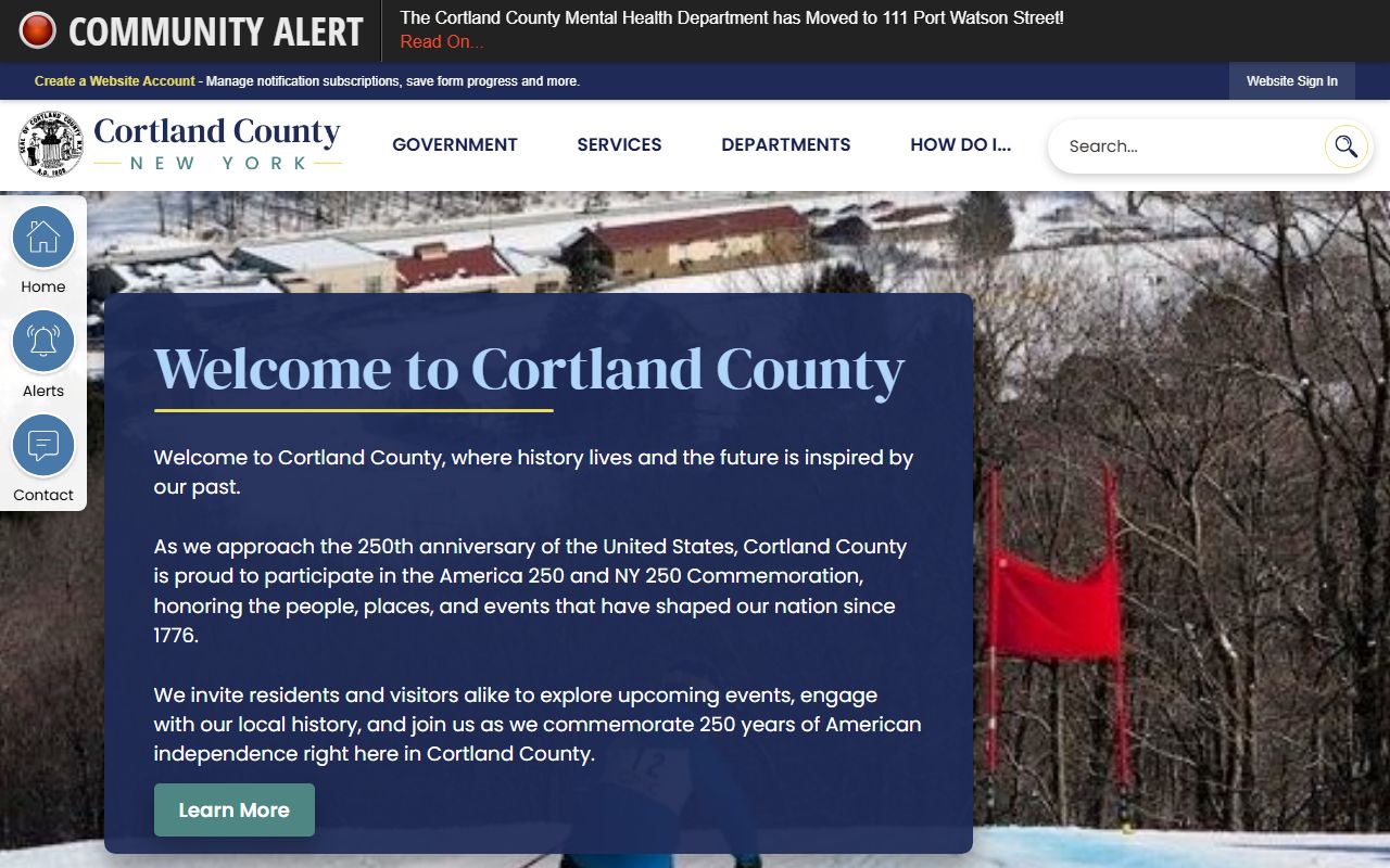 Cortland County Official Website for New York birth records