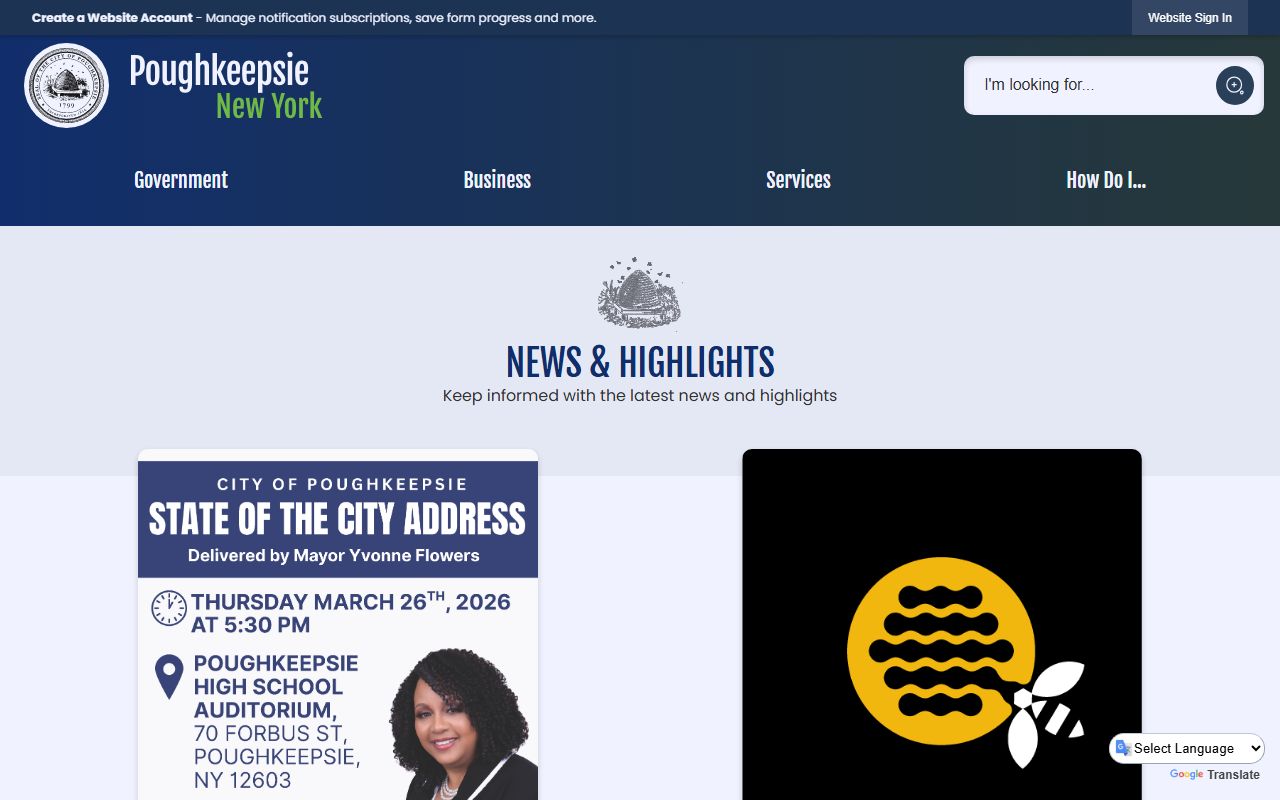 City of Poughkeepsie vital records page for Dutchess County birth records