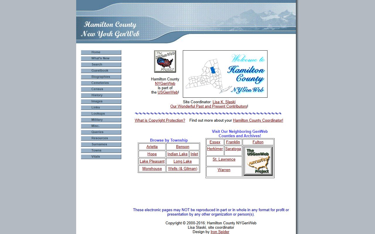 Hamilton County NYGenWeb for New York birth records