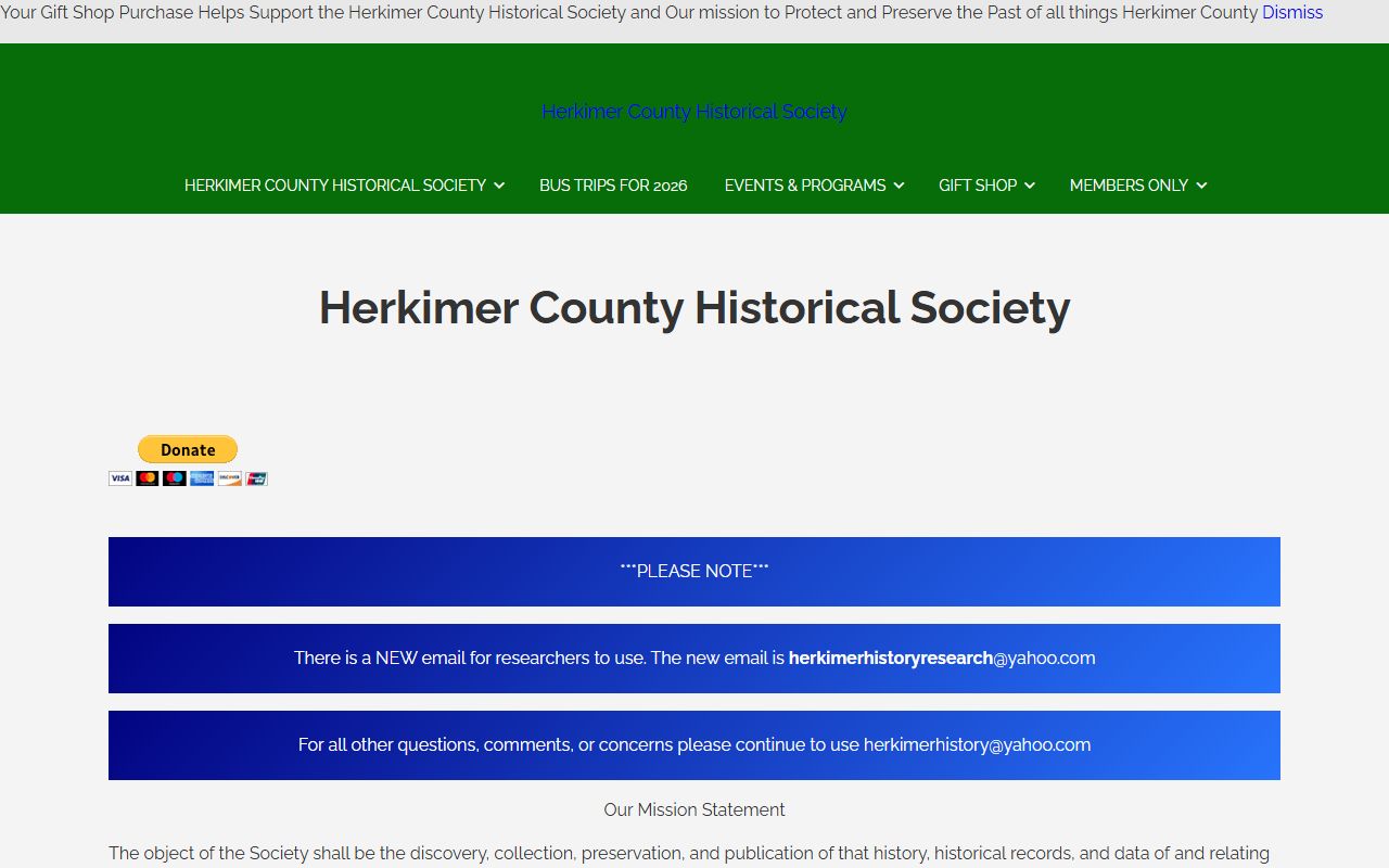 Herkimer County Historical Society for New York birth records