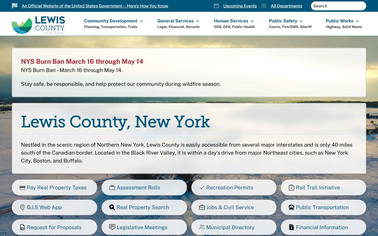 Lewis County Official Website for New York birth records