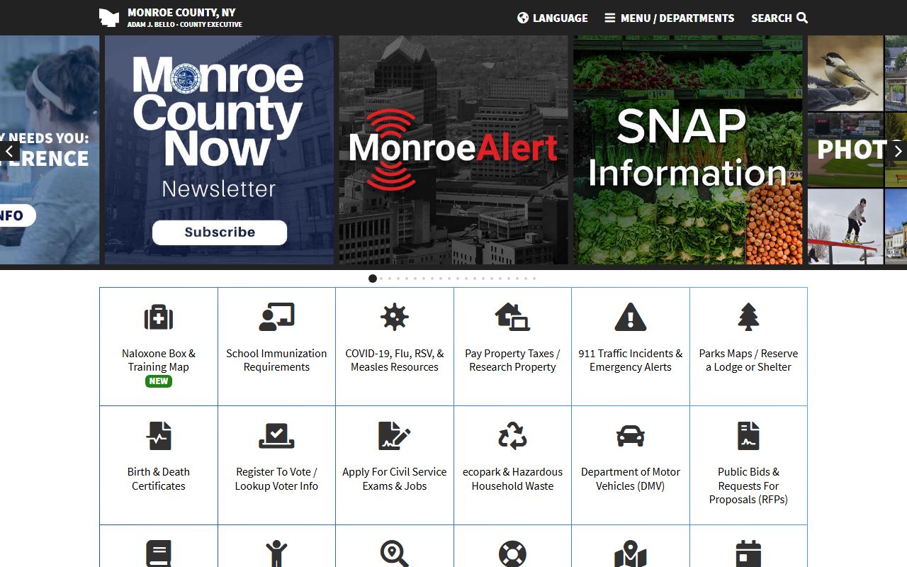 Monroe County Official Website for New York birth records