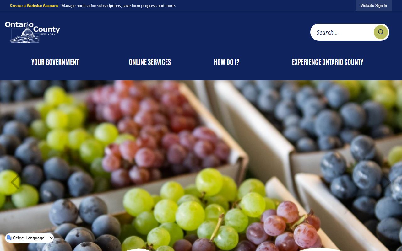 Ontario County Official Website for New York birth records