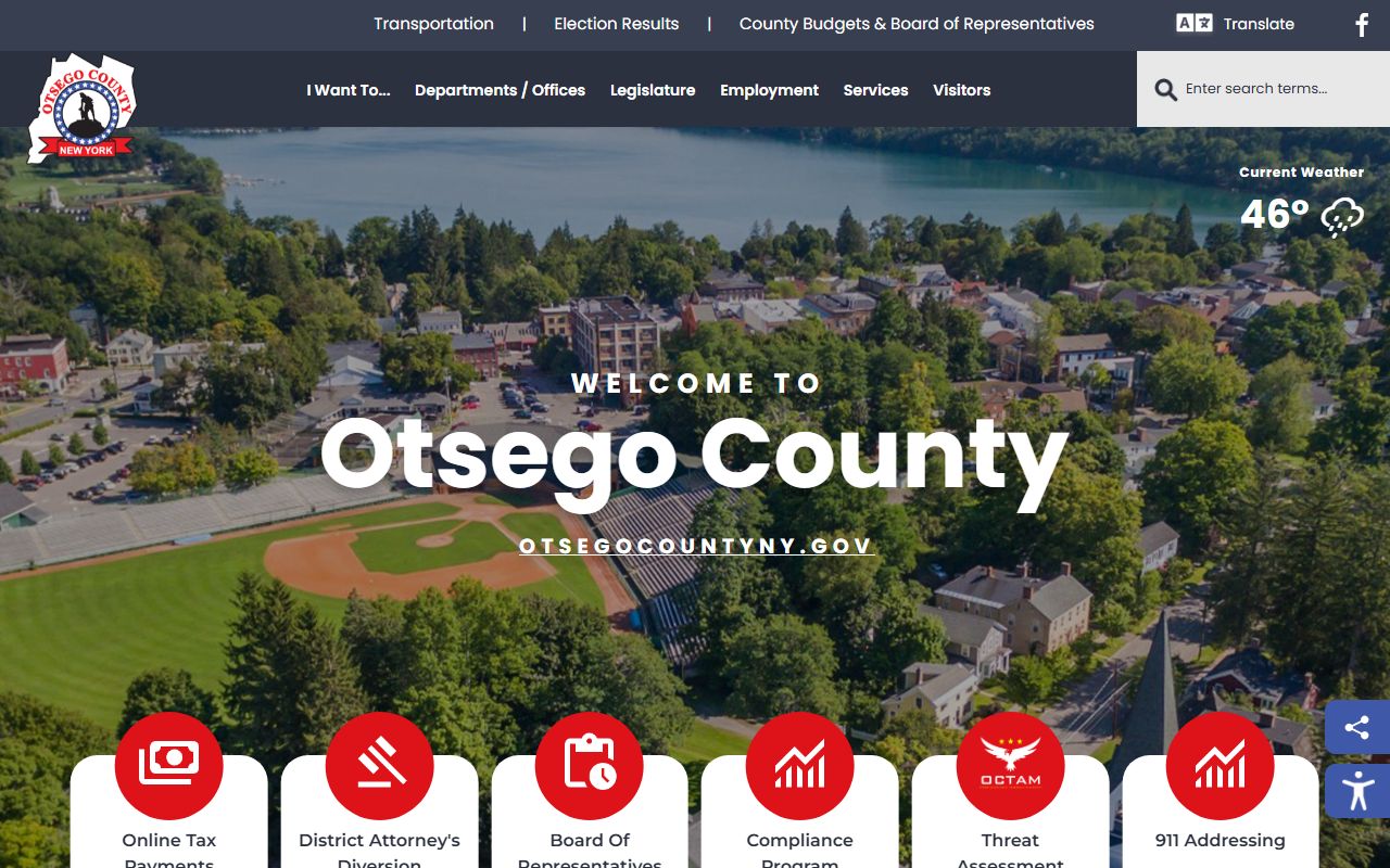 Otsego County Official Website for New York birth records