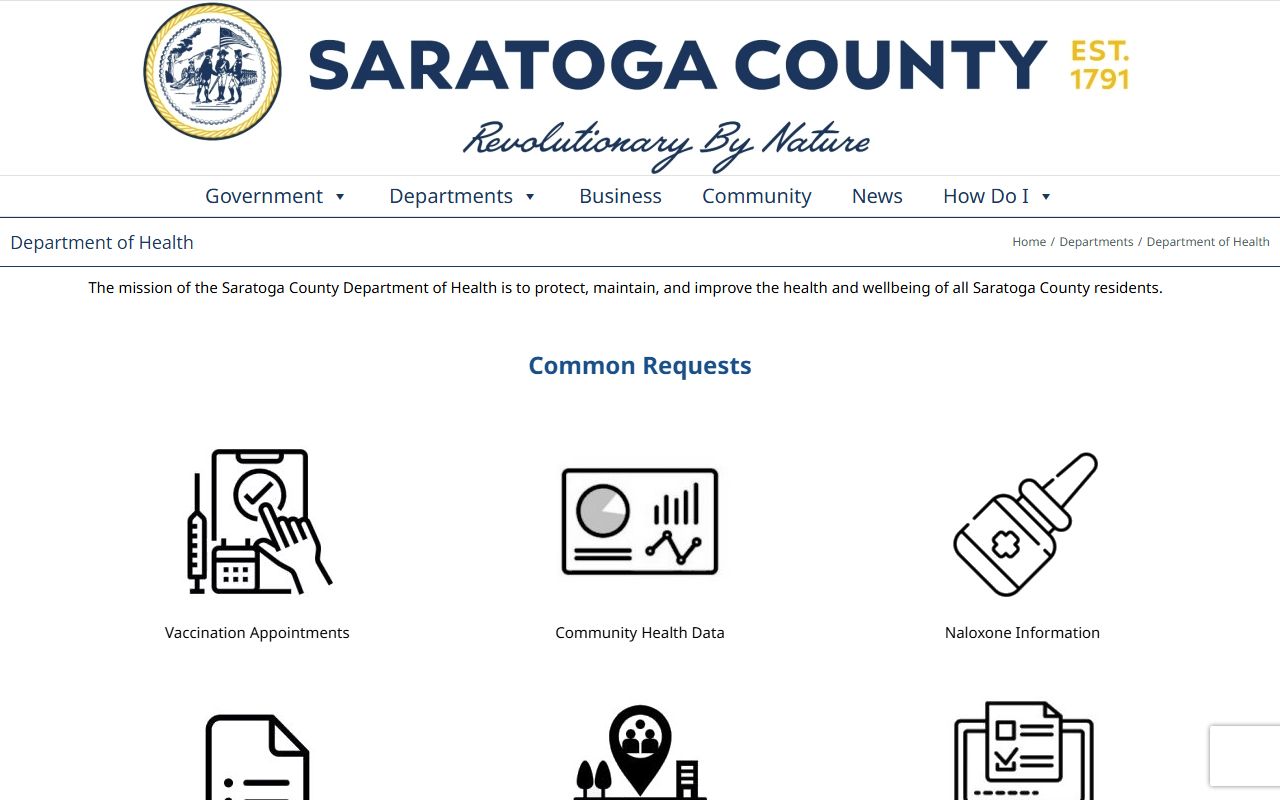 Saratoga County Health Department for New York birth records