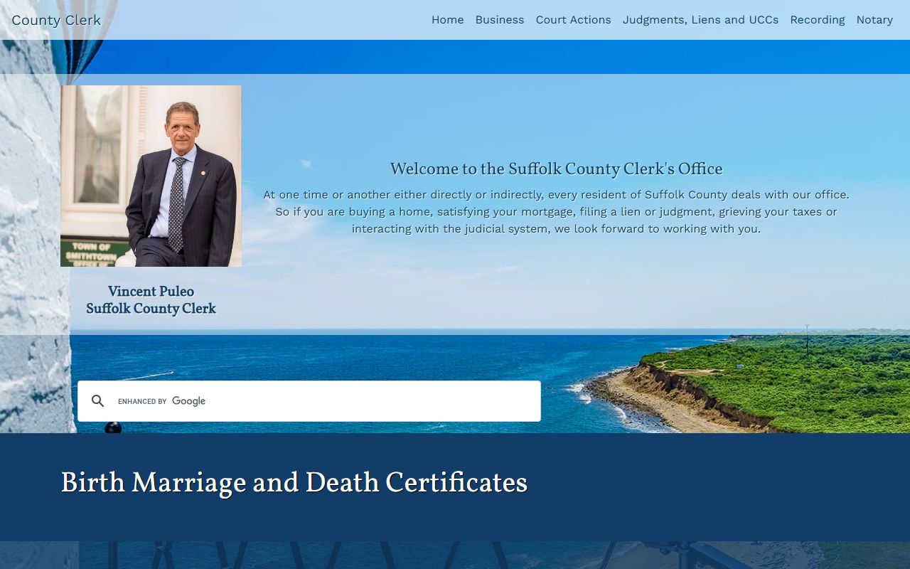 Suffolk County Birth Marriage Death Certificates for New York birth records