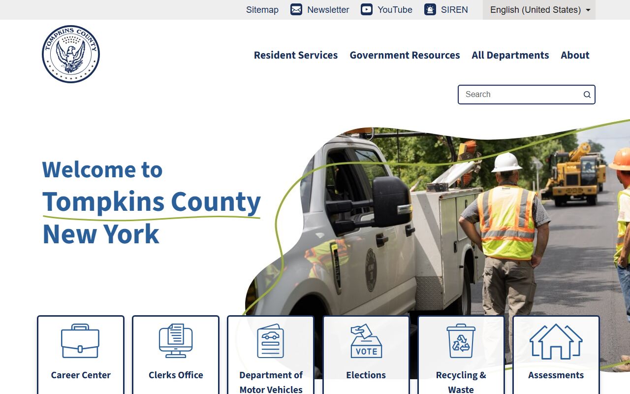 Tompkins County Official Website for New York birth records