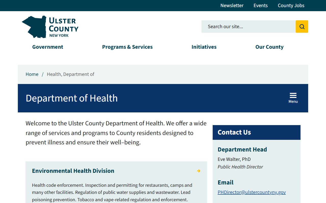 Ulster County Health Department for New York birth records