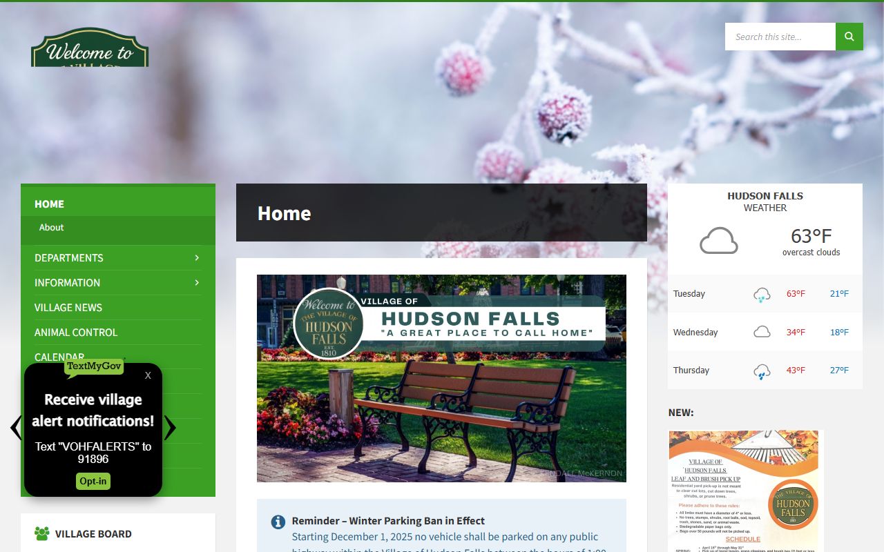 Village of Hudson Falls Vital Records for New York birth records